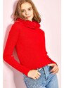 Bianco Lucci Women's Faux Shearling Hooded Knitwear Sweater