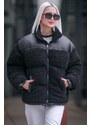 Madmext Black Plush Oversized Coat