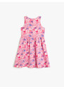 Koton Combed Combed Cotton Dress Sleeveless Round Neck Butterfly Printed Cotton