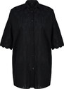 Trendyol Black Woven Embroidered 100% Cotton Shirt