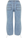 Trendyol Curve Blue Leg Stopper Detailed Denim Jeans