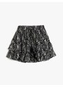 Koton Feather Detailed Tiered Mini Skirt
