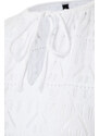 Trendyol Bridal White Mini Knitted Tie-Up Knitwear Look Beach Dress