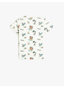 Koton Summer-Theme T-Shirt with Short Sleeves, Crew Neck Cotton