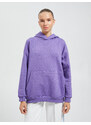 Koton Oversize Sweatshirt Hooded Ribbed Kangaroo Pocket Ribbed