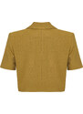 Trendyol Khaki Woven Short Sleeve Linen Look Blazer Jacket