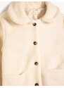 Koton Plush Coat with Buttons, Baby Collar, Pocket Detailed.