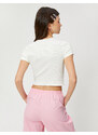 Koton Crop T-Shirt Crew Neck Short Sleeve Ribbed Cotton