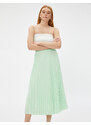 Koton Midi Skirt with Pleated Chiffon Elastic Waist.