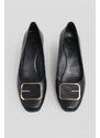 Marjin Women's Buckled Wedge Heel Shoes Arzef Black