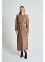 Laluvia Mink Hair Knit Thick Knitwear Dress