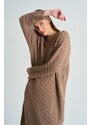 Laluvia Mink Hair Knit Thick Knitwear Dress