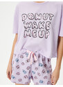 Koton Shorts Pajama Set Short Sleeve Crew Neck Printed