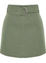 Trendyol Khaki Belt Woven Short Skirt