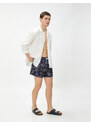 Koton Marine Shorts with a Star Print Tie Waist, Pocket Detailed.