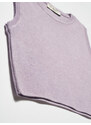 Dilvin 10172 Crew Neck Sleeveless Sweater-lilac M