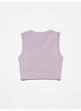 Dilvin 10172 Crew Neck Sleeveless Sweater-lilac M