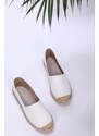 Shoeberry Women's Ziles White Skin Espadrilles