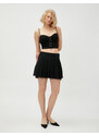 Koton Pleated Mini Skirt with Lace Detail