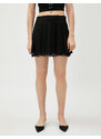 Koton Pleated Mini Skirt with Lace Detail