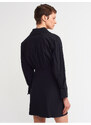 Dilvin 90316 Window Detailed Shirt Dress-black