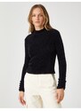 Koton Plush T-Shirt Long Sleeve Turtleneck