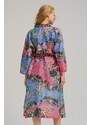 armonika Women's Pink Patterned Long Kimono