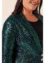 By Saygı Inner Lined Plus Size Puffy Jacket with Shawl Collar