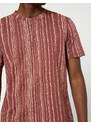 Koton Ethnic Printed T-Shirt, Crew Neck, Slim Fit Cotton.