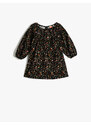 Koton Floral Dress Long Sleeve Round Neck Cotton