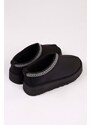 Shoeberry Women's Uggps Black Shearling Short Suede Plain Slippers Black Textile.