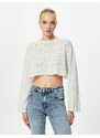 Koton Crop T-Shirt Knit Wide Sleeve Comfort Fit Crew Neck