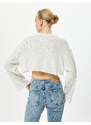 Koton Crop T-Shirt Knit Wide Sleeve Comfort Fit Crew Neck