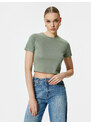 Koton Crop T-Shirt Short Sleeve Crew Neck Modal Blended