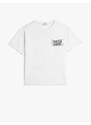 Koton T-shirt with a Crew Neck Short Sleeves and Back Printed Cotton