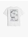 Koton T-shirt with a Crew Neck Short Sleeves and Back Printed Cotton