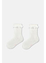 Dagi Ecru Girl 3-Piece Lace Socks