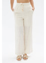 Laluvia Stone Waist Elastic Linen Trousers