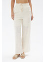 Laluvia Stone Waist Elastic Linen Trousers