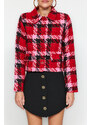 Trendyol Red Regular Plaid Woven Blazer Jacket