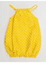 Denokids Bee Baby Girl Poplin Yellow Overalls