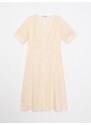 LC Waikiki V-Neck Striped Short Sleeve Poplin Women's Dress