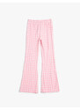 Koton Flare Trousers Gingham Elastic Waist