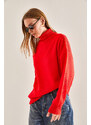 Bianco Lucci Women's Turtleneck Oversize Knitwear Sweater