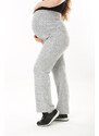 Şans Women's Plus Size Gray Tube Cuff Maternity Trousers