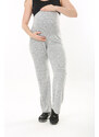 Şans Women's Plus Size Gray Tube Cuff Maternity Trousers