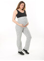 Şans Women's Plus Size Gray Tube Cuff Maternity Trousers