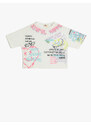 Koton T-Shirt with Short Sleeves, Crew Neck Graffiti Print