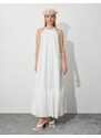 Koton Tuba Ünsal X Cotton - Halterneck Maxi Dress with Beads Embroidered