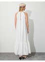 Koton Tuba Ünsal X Cotton - Halterneck Maxi Dress with Beads Embroidered